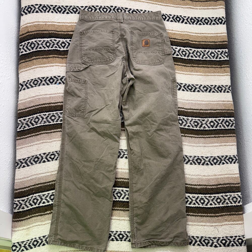 Men's Carhartt Light Brown Cargo Utility Multi-Pocket Work Wear Pants Sz 29 x 29